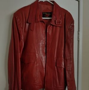 Leather jacket men 46